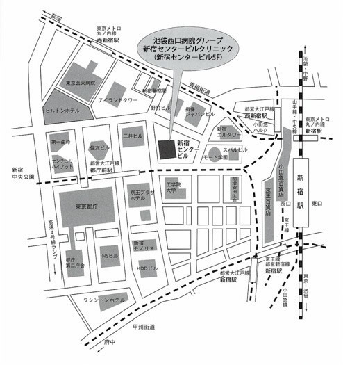 新宿センタービルクリニックのアクセスマップ